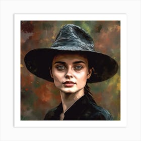 Portrait Of A Woman In A Hat 8 Art Print