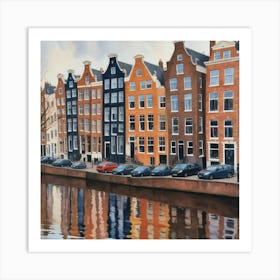 Amsterdam Houses Watercolor Art Print 2 Art Print