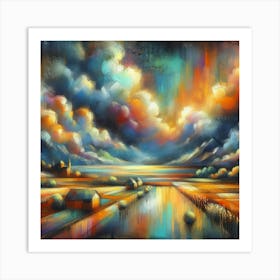 Cloudy Sky Abstract Art-140624-5 Art Print