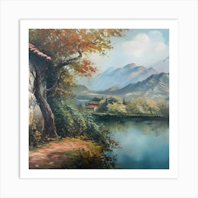 House By The Lake Art Print