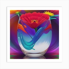 Poppies In A Vase Art Print