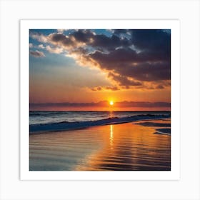 Sunset On The Beach 245 Art Print