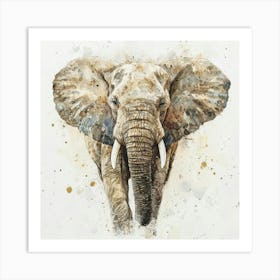 Elephant - Watercolour.Generated AI. Wall Art Print Art Print