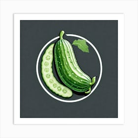 Cucumber And Leaf Art Print