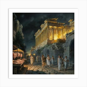 A Mesmerizing Oil Painting Depicts A Night Scene O Kaixaanasxormqvbfmrcfq Klo6vwdesz Rso8l M1aaq Art Print