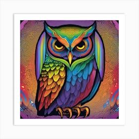 Psychedelic Owl Art Print