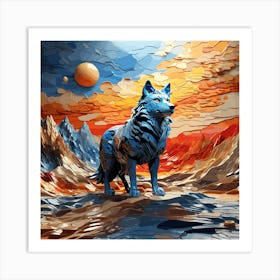 Wolf In The Desert Art Print