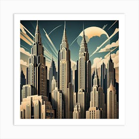 Batman City Skyline Art Print