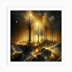 Golden Forest 23 Art Print