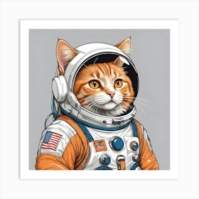 Astronaut Cat 3 Art Print