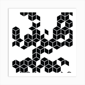 Blocks Maze Art Print