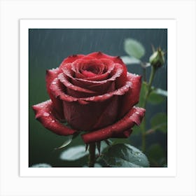 Rose In The Rain Art Print