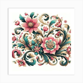 Ornate Floral Design 1 Art Print