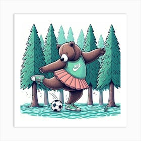 Soccer Bear for Kids Art Print