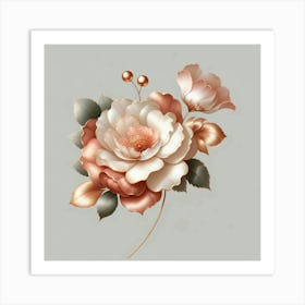 Peach Rose Art Print