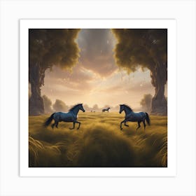 Horses In The Meadow 6 Art Print