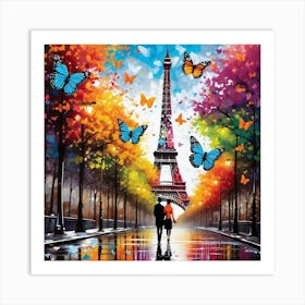 Paris With Butterflies 107 Art Print