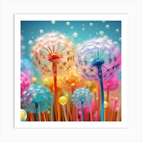 Colorful Dandelion 1 Art Print