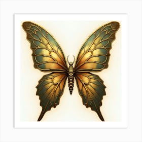 Woodland fairy wings, gold leaf, fancy Art Print