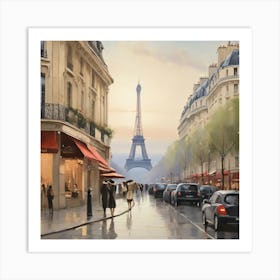 Paris In The Rain 3 Art Print