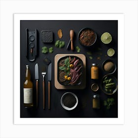 Barbecue Props Knolling Layout (20) Art Print