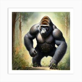 Gorilla In The Jungle Wild animal Art Print