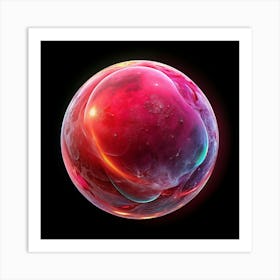 Abstract Red And Blue Sphere 1 Art Print