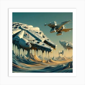 Star Wars Stormtroopers,Melting Starships: A Dream of Space and Time Art Print