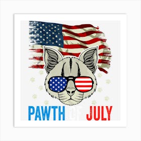 Trending Patriotic Cat 4th Of July Usa Flag Sunglasses Art Print