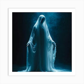 A Figure Shrouded In A Translucent Veil Embodying Both Spiritual Ethereal Energy And The Tangibilit (5) Art Print