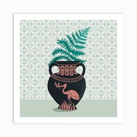 Pattern And Pot Square Art Print