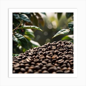 Coffee Beans In The Garden Art Print