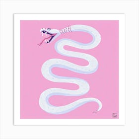 Pink Snake Square Art Print