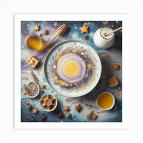 Milky Ways Of Honey And Lavender Swirls Klimt Style 2 Art Print