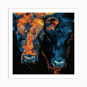 Two Cows Art Print