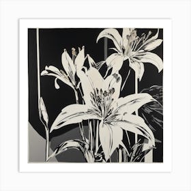 163605 Lunar Lilies, Serigraph On Fabric, Squeegee Techni Xl 1024 V1 0 Art Print