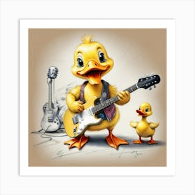 Ducks And Guitars Art Print