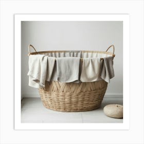 Basket Of Towels Art Print