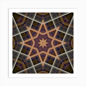 Golden Pattern Abstract Mosaic Star Art Print