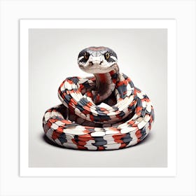 Snake On A White Background Art Print