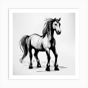 Horse Drawing Art Print