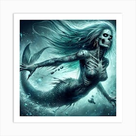 Mermaid Skeleton Art Print