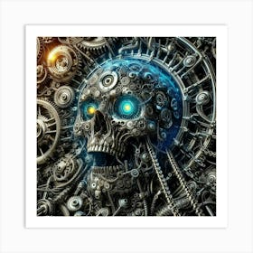 Skull With Gears 2 Art Print