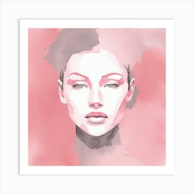 Watercolor Portrait Of A Woman 8 Art Print