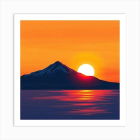 Sunset Over Mountains Art Print