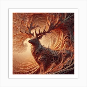 Fractal Deer Art Print