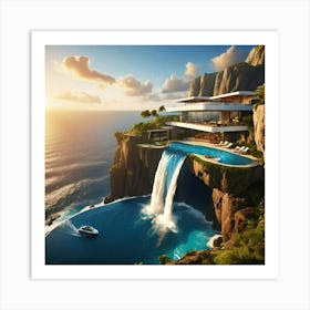 Waterfall House Art Print