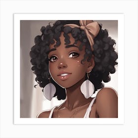 Black Girl With A Bow Art Print