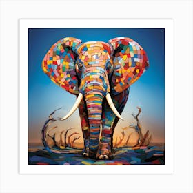 Maraclemente 3d Mosaic 3d Elephant Colorful Full Page No Negati Ae66478d 917a 432d Be10 3f5955823d5a Art Print