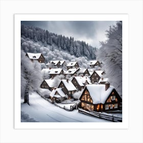 Winter Village Art Print